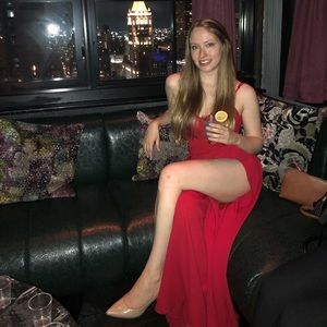 Red Lulu’s out tonight two piece jumpsuit